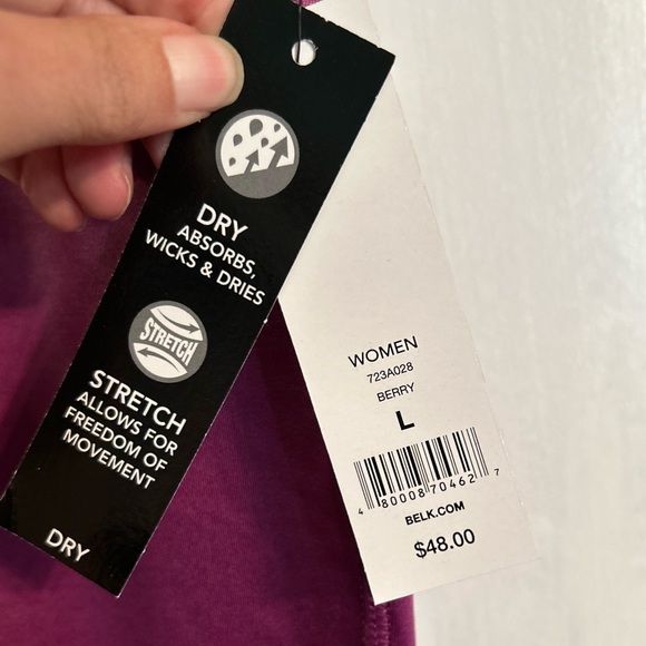 NWT ZELOS Capri Leggings, Shiny Berry, Women’s L - Picture 3 of 7